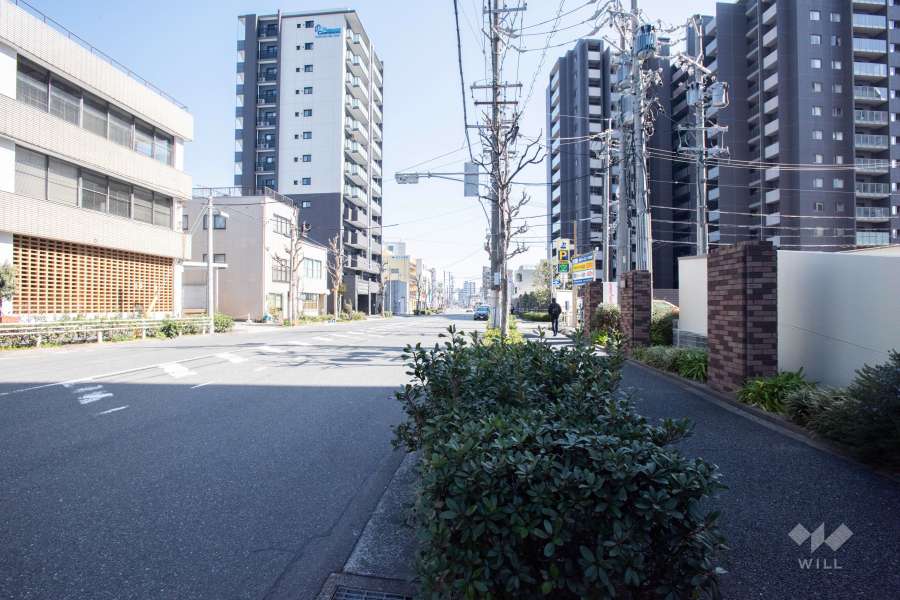 敷地北側の前面道路（西側から）
