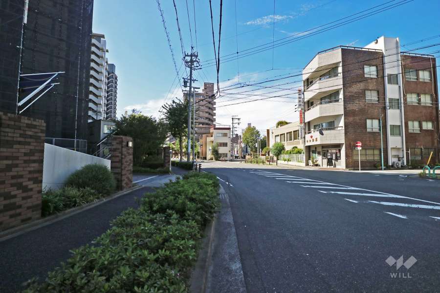 敷地北側の前面道路（東側から）