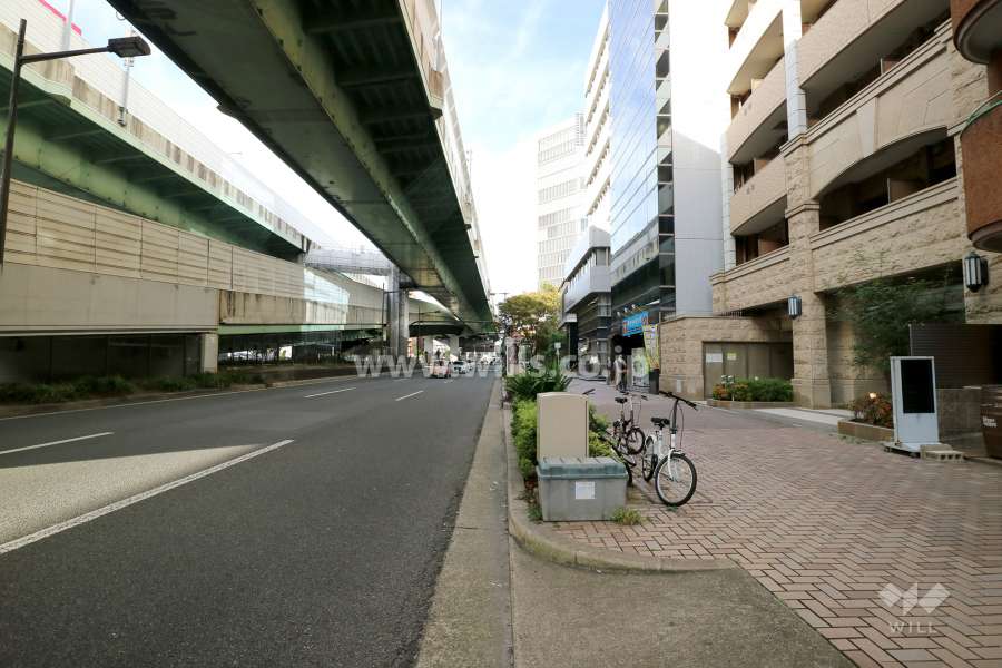 敷地西側の前面道路（南側から）
