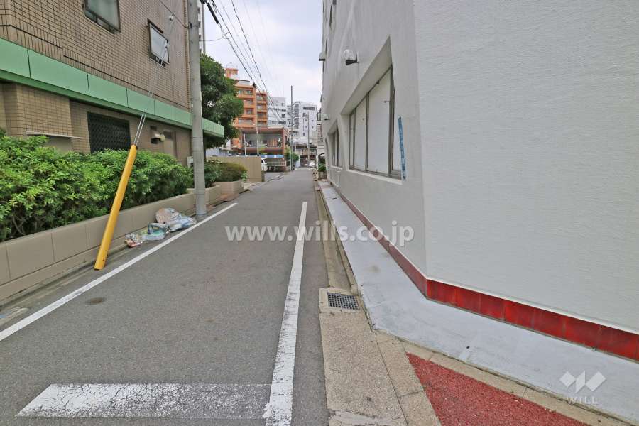 敷地西側の前面道路（南側から）