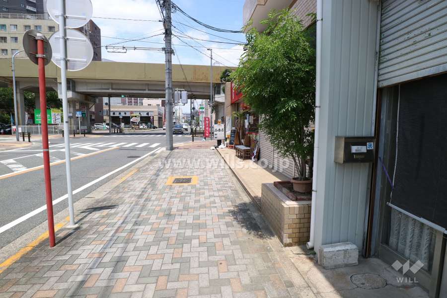 敷地西側の前面道路（南側から）