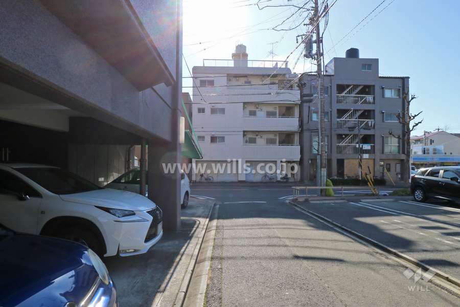 敷地の西側前面道路（北側から）