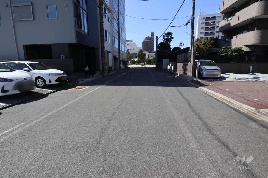 敷地南側の前面道路(東から)