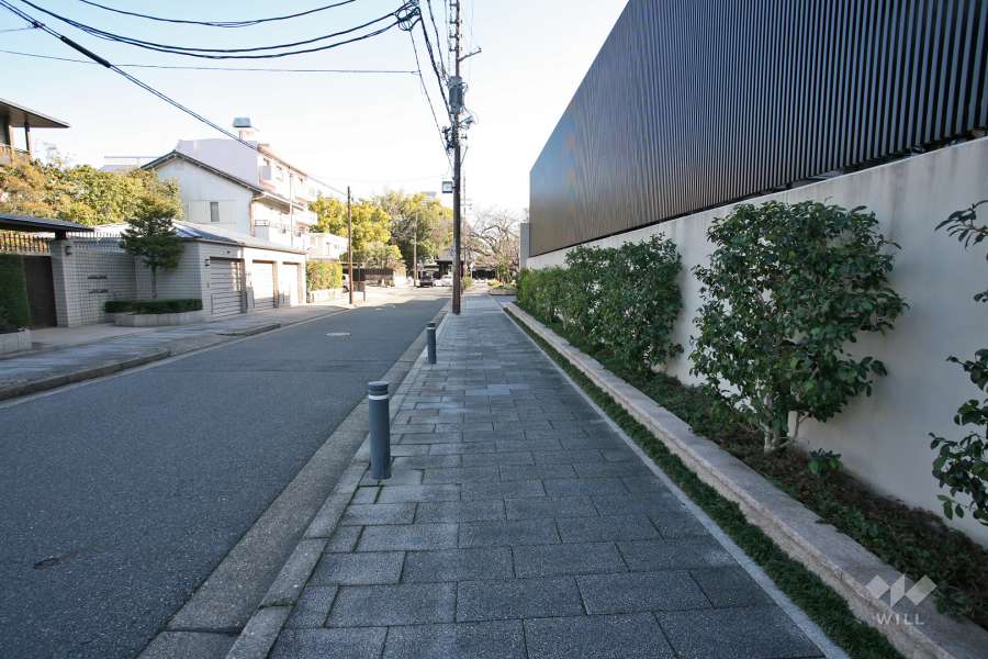 敷地北側の前面道路（西側から）