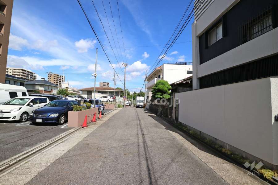 敷地南側の前面道路（西側から）