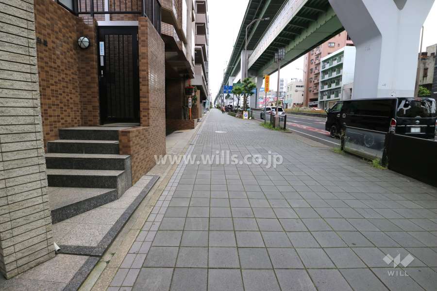 敷地の西側前面道路（北側から）