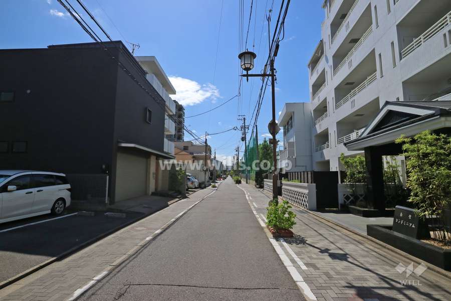 敷地南側の前面道路（東側から）