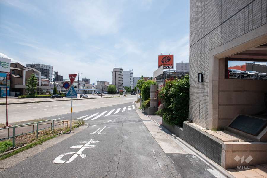 敷地東側の前面道路(北側から)