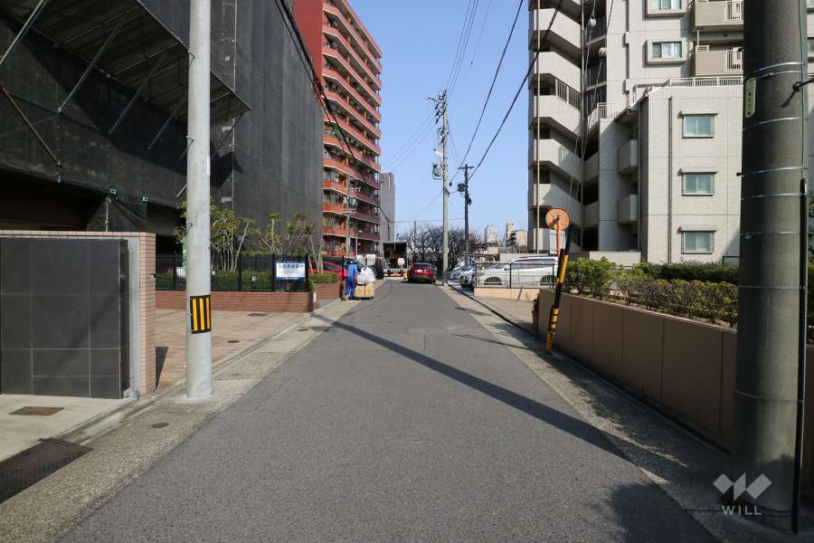 敷地北側の前面道路（西側から）