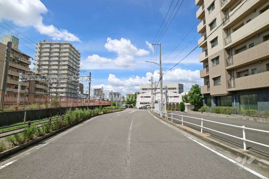 敷地西側の前面道路（南側から）