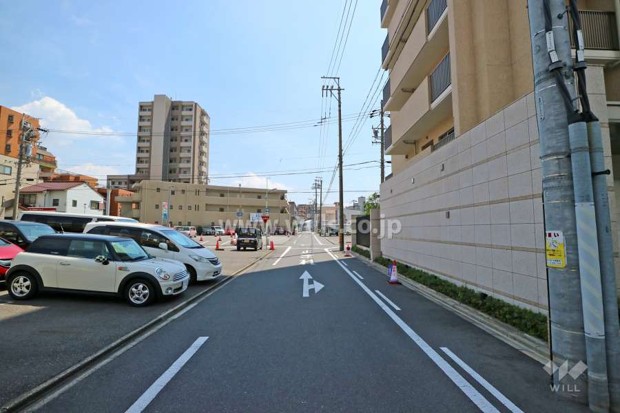 敷地東側の前面道路（北側から）