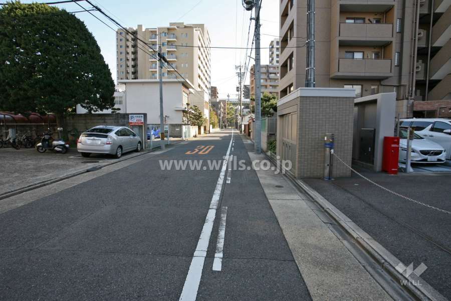 敷地北側の前面道路(西側から)