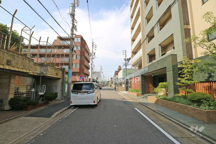 敷地東側の前面道路（南側から）