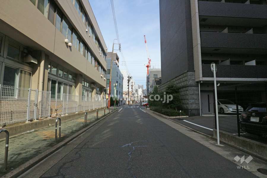 敷地西側の前面道路（南側から）