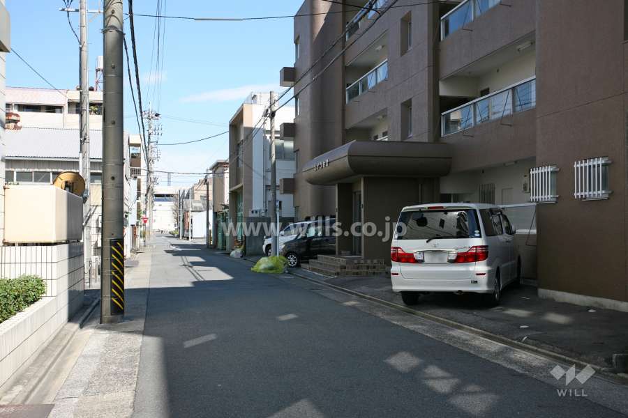 敷地西側の前面道路(南側から)