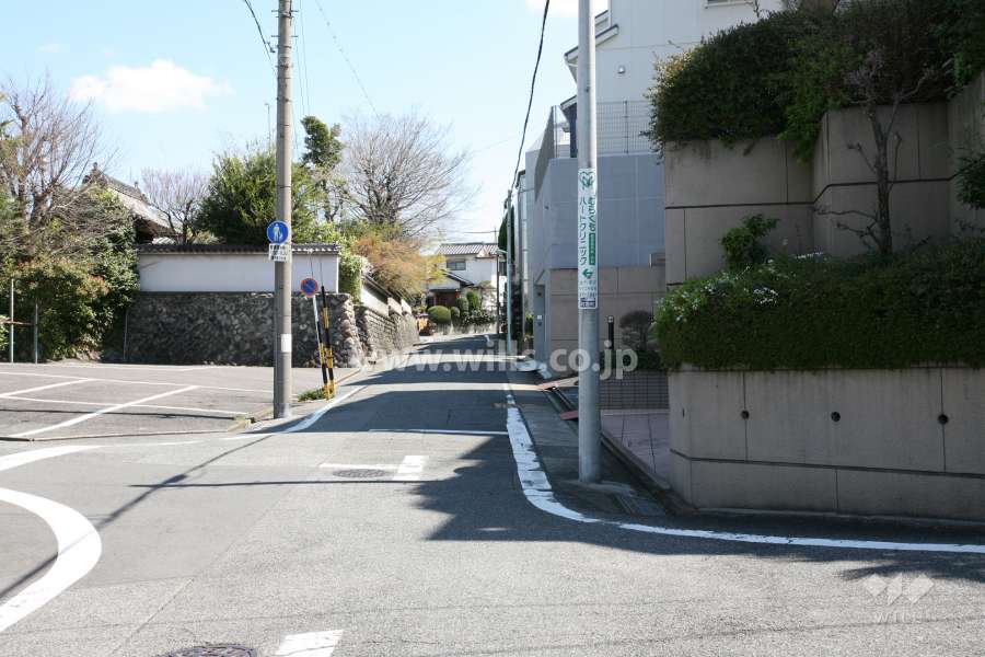 敷地北側の前面道路(西側から)
