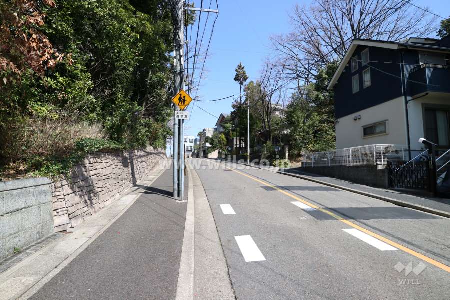 敷地南東側の前面道路（南側から）