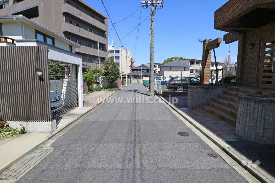 敷地西側の前面道路（南側から）