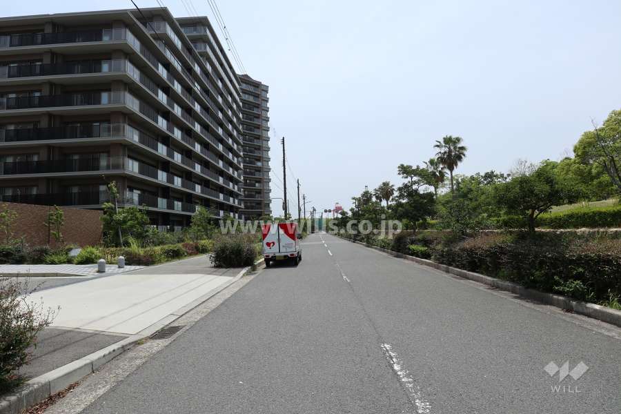 敷地西側の前面道路