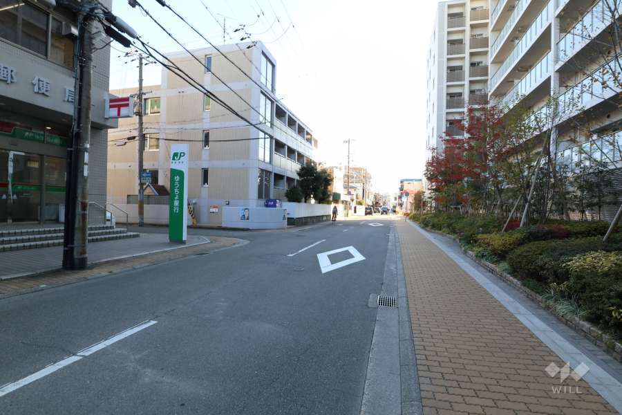 敷地東側の前面道路(北側から)