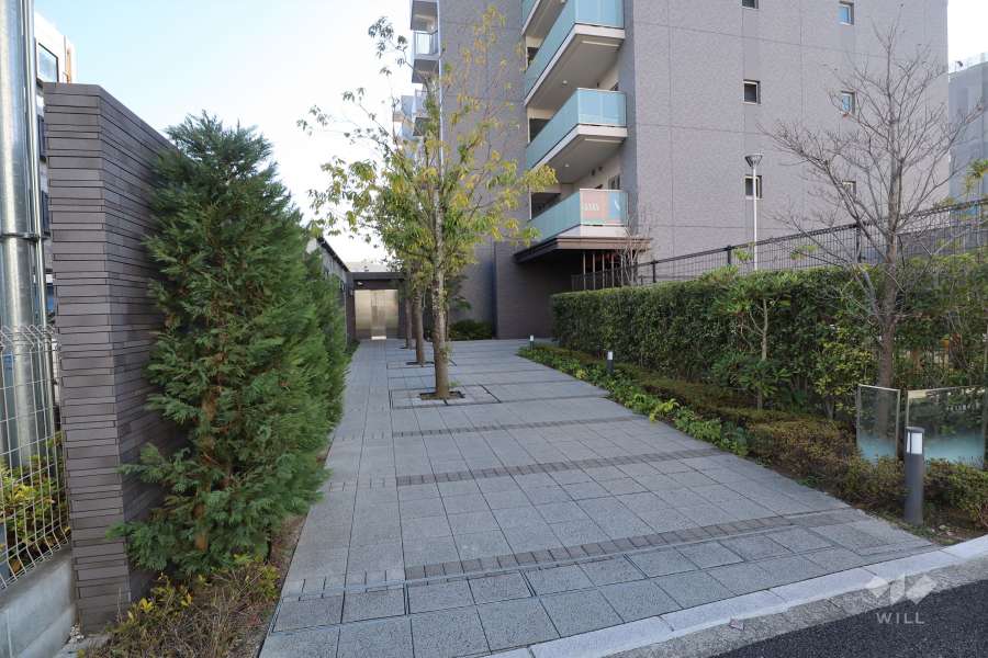 約18mのエントランスアプローチ