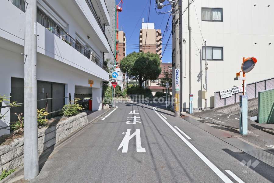 敷地東側の前面道路（南側から）