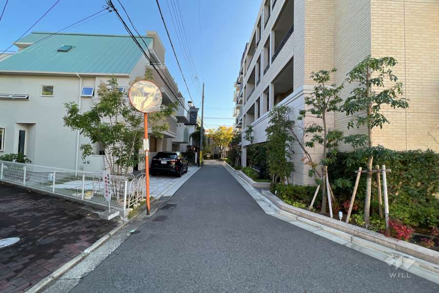 敷地東側の前面道路(北側から)