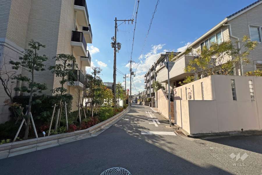 敷地北側の前面道路(東側から)