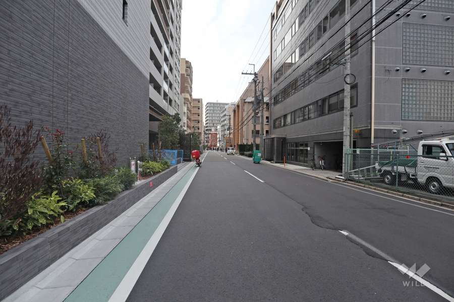 敷地北側の前面道路(東側から)