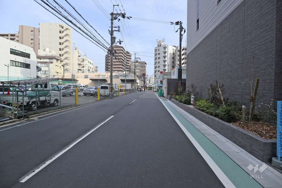 敷地北側の前面道路(西側から)