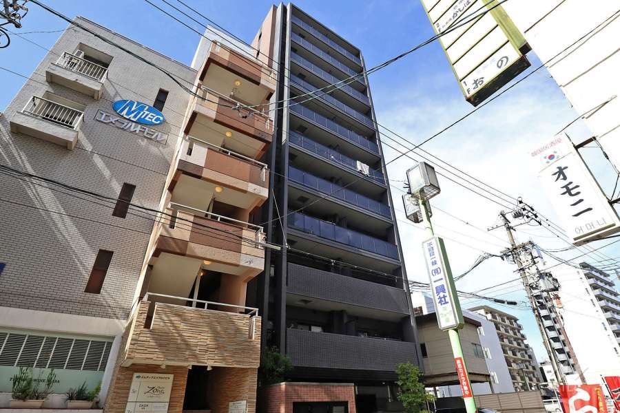 オープンレジデンシア名古屋栄estの外観（南西側から）