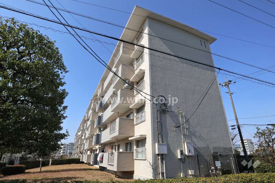 西一社団地11号棟の外観(南東側から)
