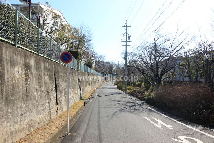 敷地西側の前面道路
