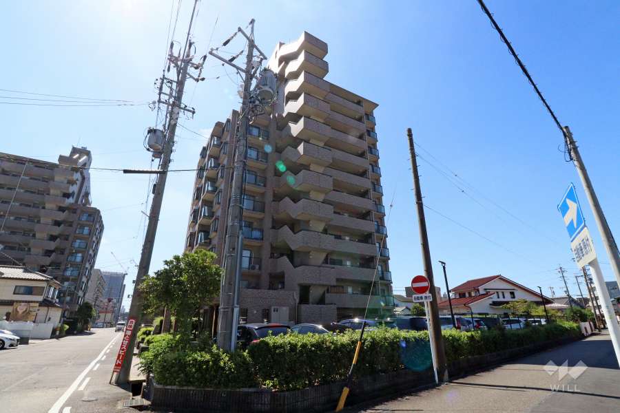 プリンスハイツ乙輪の外観(北側から）