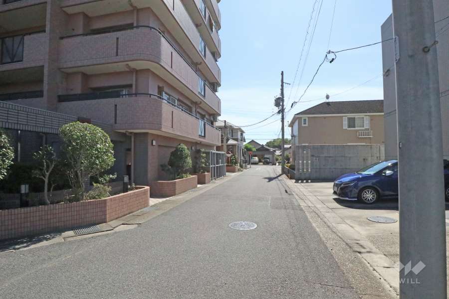 敷地西側の前面道路