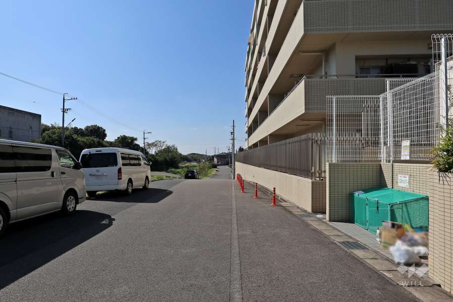 敷地南側の前面道路（東側から）