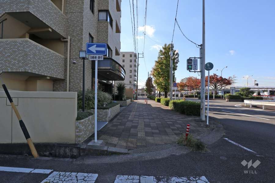 敷地西側の前面道路