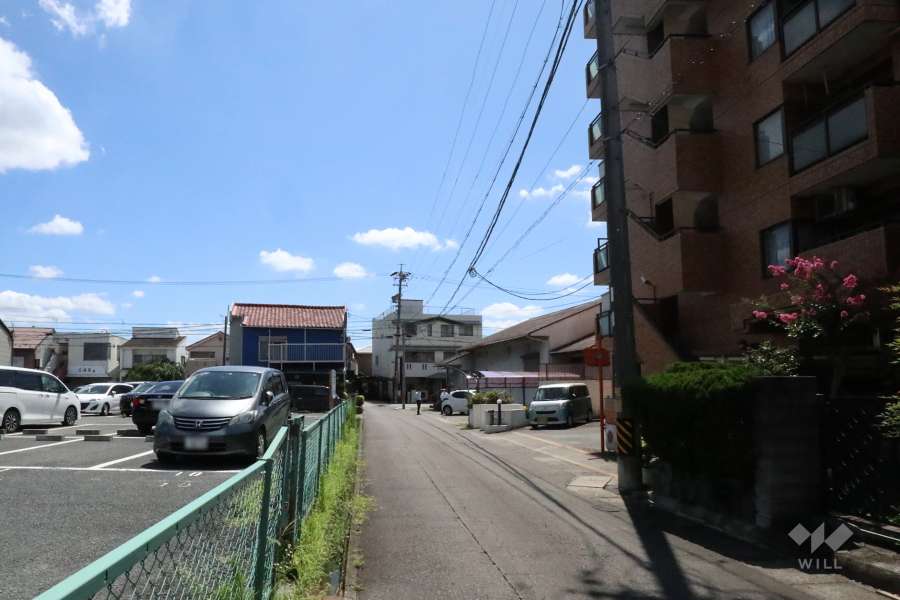 敷地北側の前面道路（西側から）