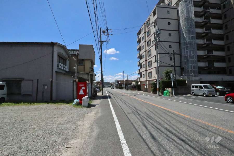 敷地東側の前面道路（北側から）