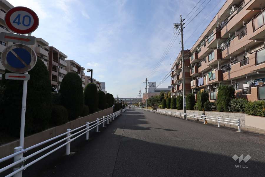 敷地南側の前面道路（東側から）