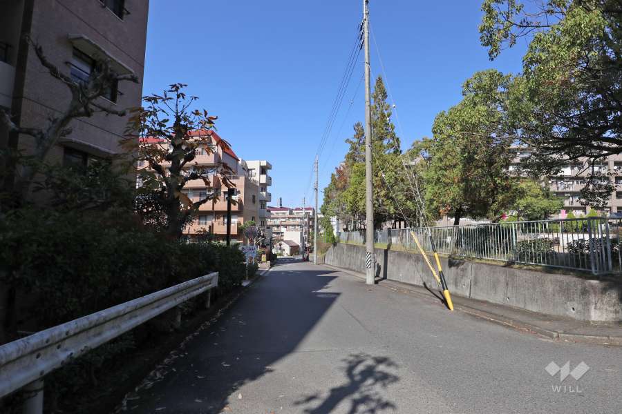 敷地西側の前面道路