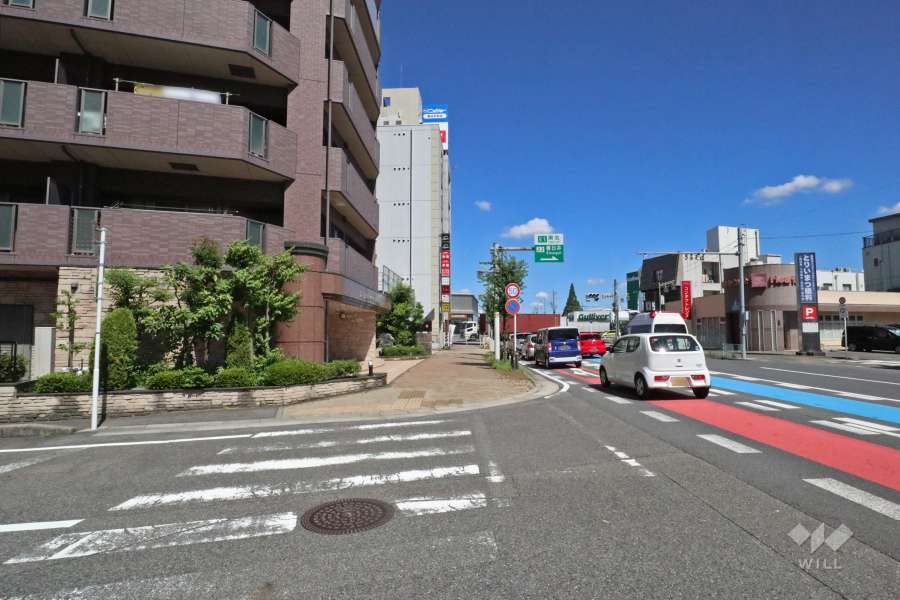 敷地東側の前面道路（南側から）