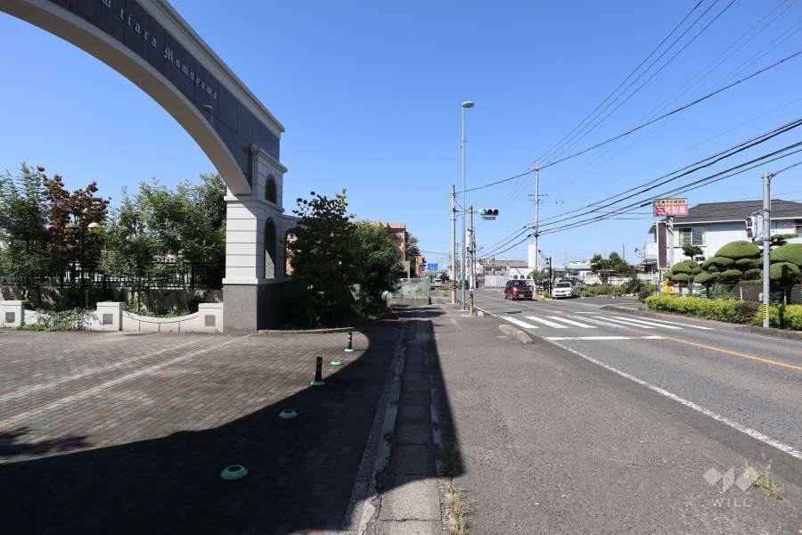 敷地北側の前面道路（西側から）