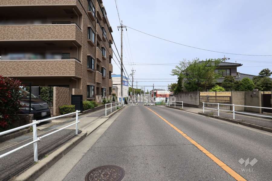 敷地東側の前面道路（南側から）