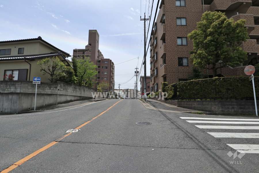 敷地東側の前面道路（北側から）