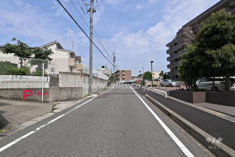 敷地北側の前面道路（西側から）