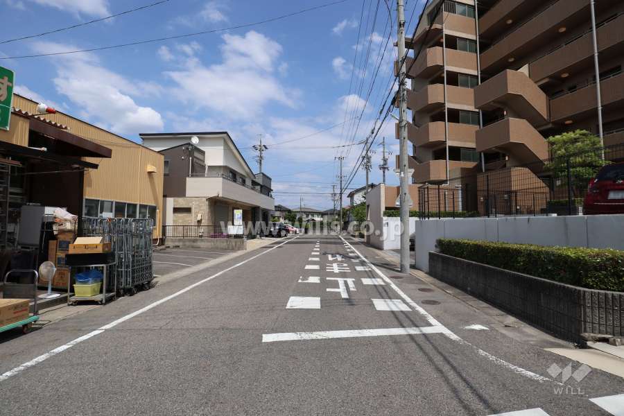 敷地北側の前面道路（西側から）