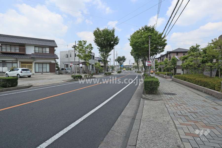 敷地北西側の前面道路（南西側から）