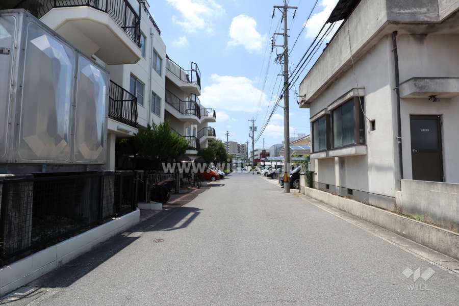 敷地北側の前面道路（東側から）