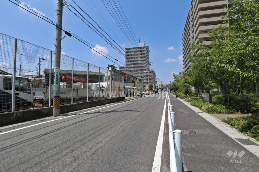 敷地西側の前面道路（南側から）